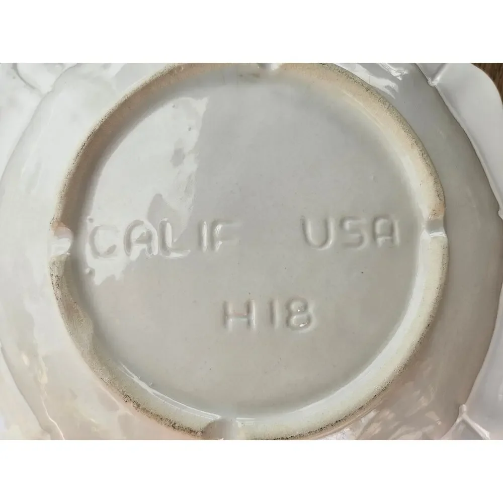 Vintage White Ornate Serving Bowl 10x3 Nice Condition Calif USA H18 1.5# #60